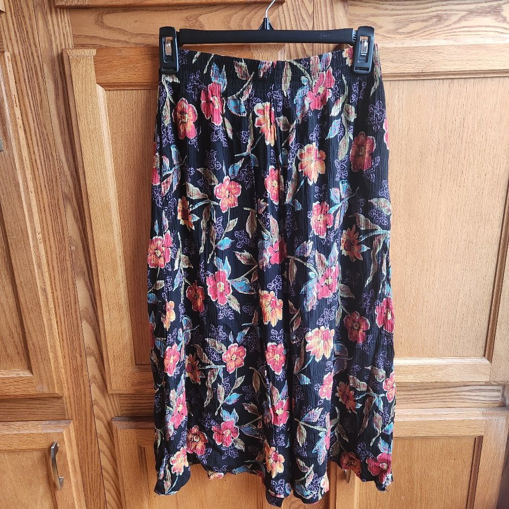 Vintage Lisa Josephs Flowy Floral Skirt Size Small
